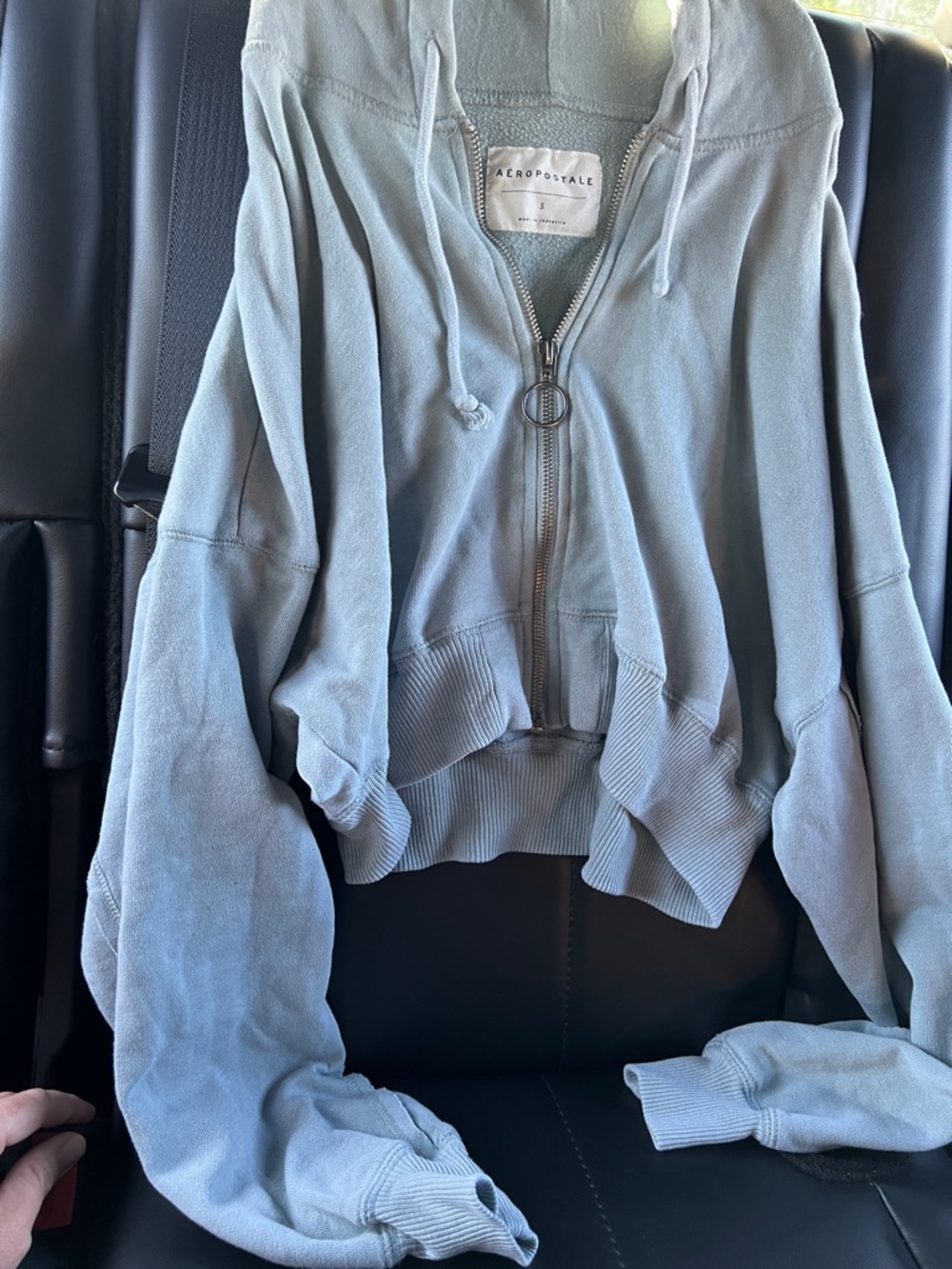 Aéropostale Light Blue Zip-Up Small Hoodie